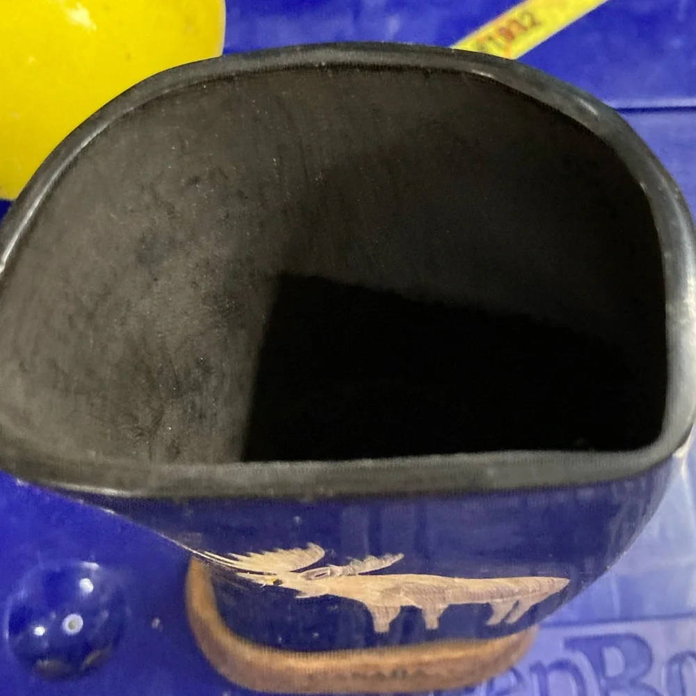 Vintage Carved Moose Horn Sculpture from Canada